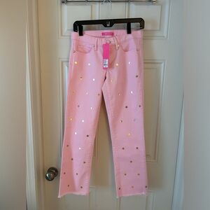 NWT Lilly Pulitzer pink crop pants, size 4.